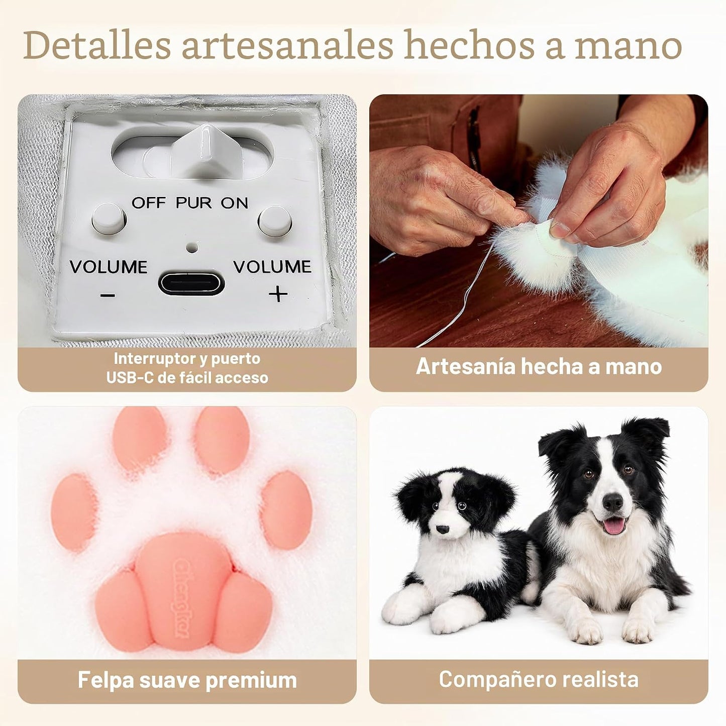 Chongker Perro robot de compañía interactivo, animales de peluche c...