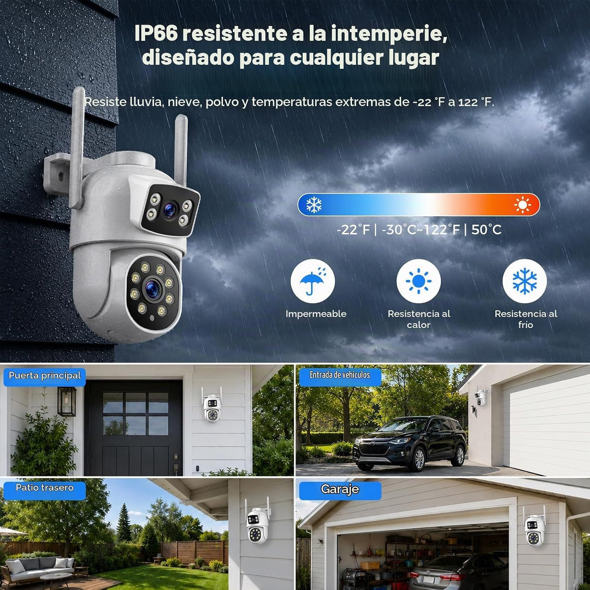 CAMCAMP Sistema de cámara de seguridad para el hogar inalámbrico pa...