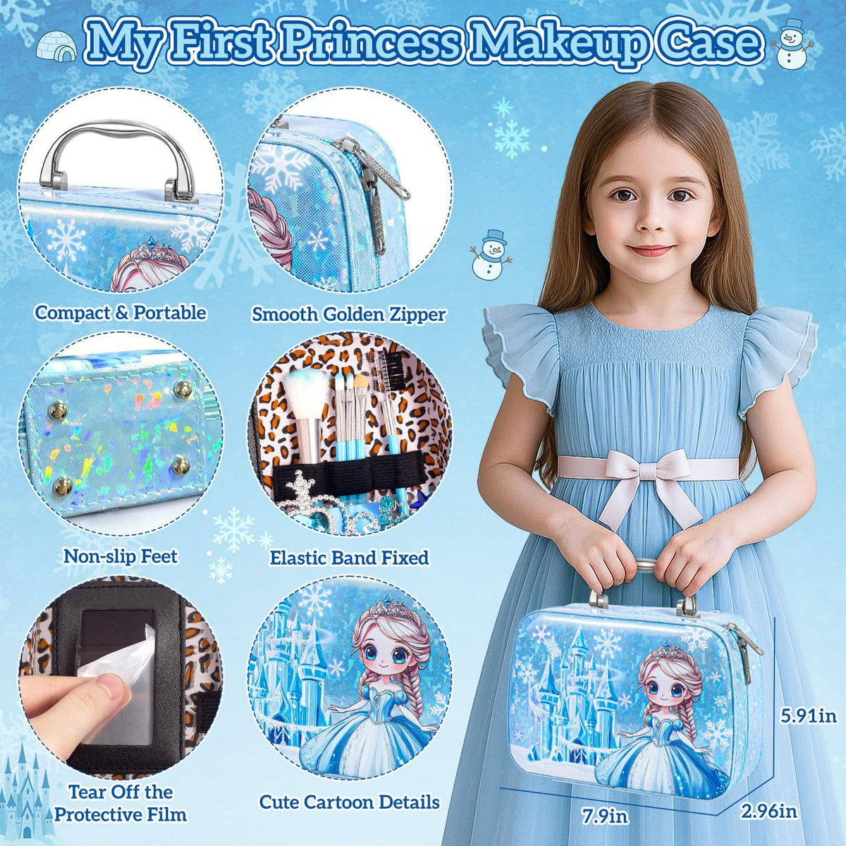 Hohosunlar Maquillaje de simulación Frozen para niñas, juguetes 3-5...