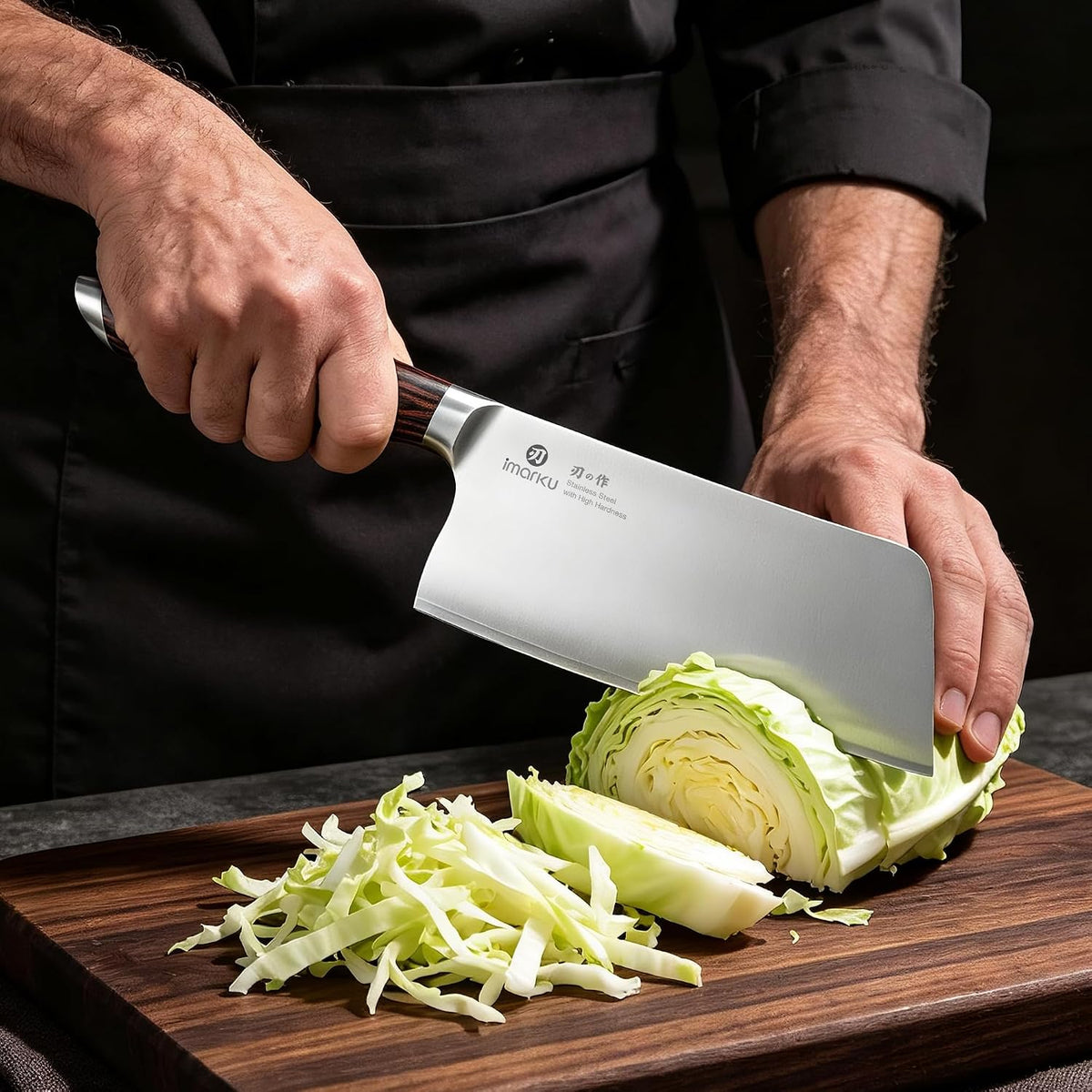 imarku Cuchillo de carnicero de 7.5 pulgadas, cuchillo japonés de a...