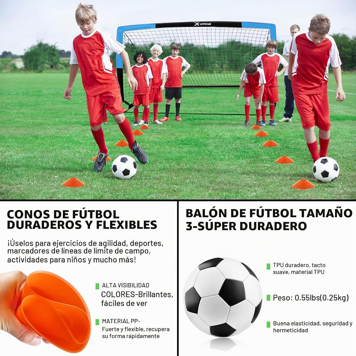 Porterías de fútbol para niños para patio trasero, juego de 2, 4 x...
