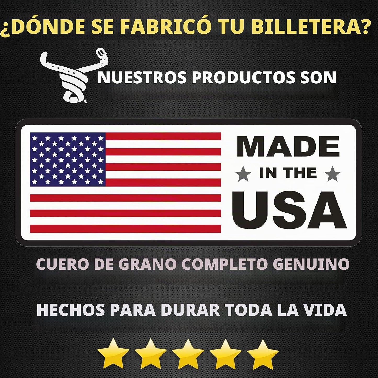Bullhide Belts Cartera plegable de cuero con brida de plena flor, c...