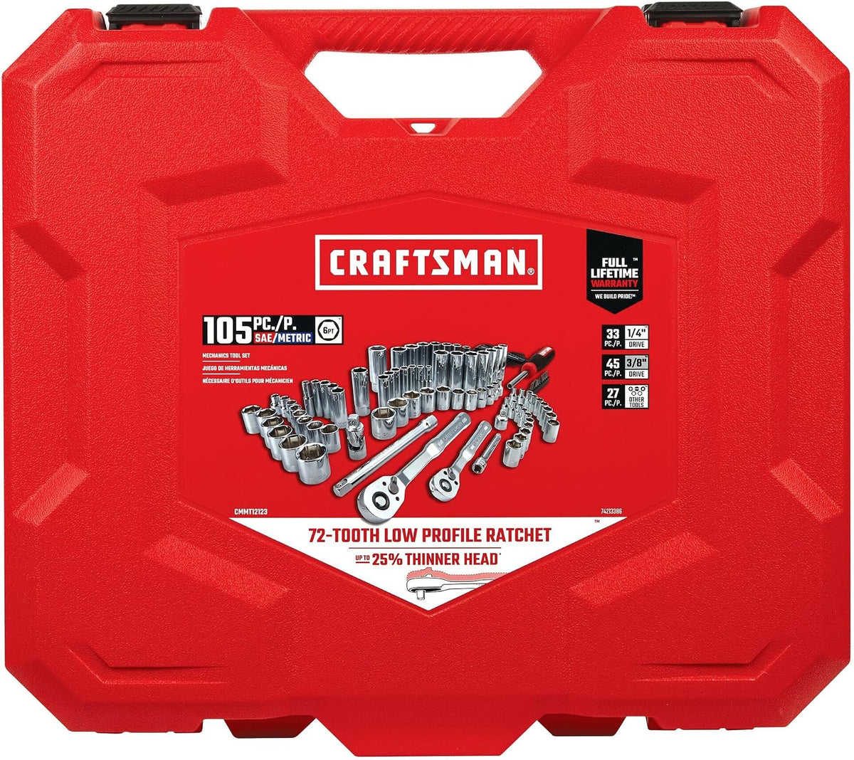 CRAFTSMAN Juego de herramientas mecánicas de 105 piezas, estándar (...