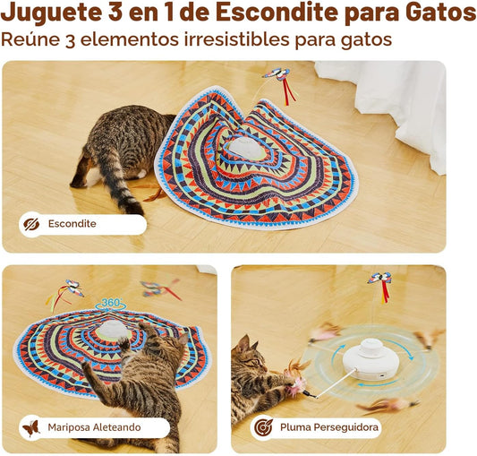 Potaroma Juguetes para gatos cargables, escondite 3 en 1, diversión...