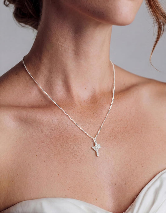 Robaice - Collar de Cruz de Corona Mejorado para Mujer, Collar con...