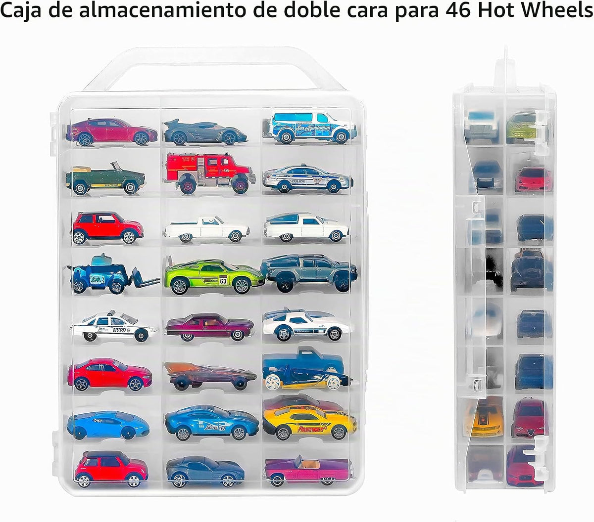 KISLANE - Estuche de almacenamiento de doble cara para 48 autos de...