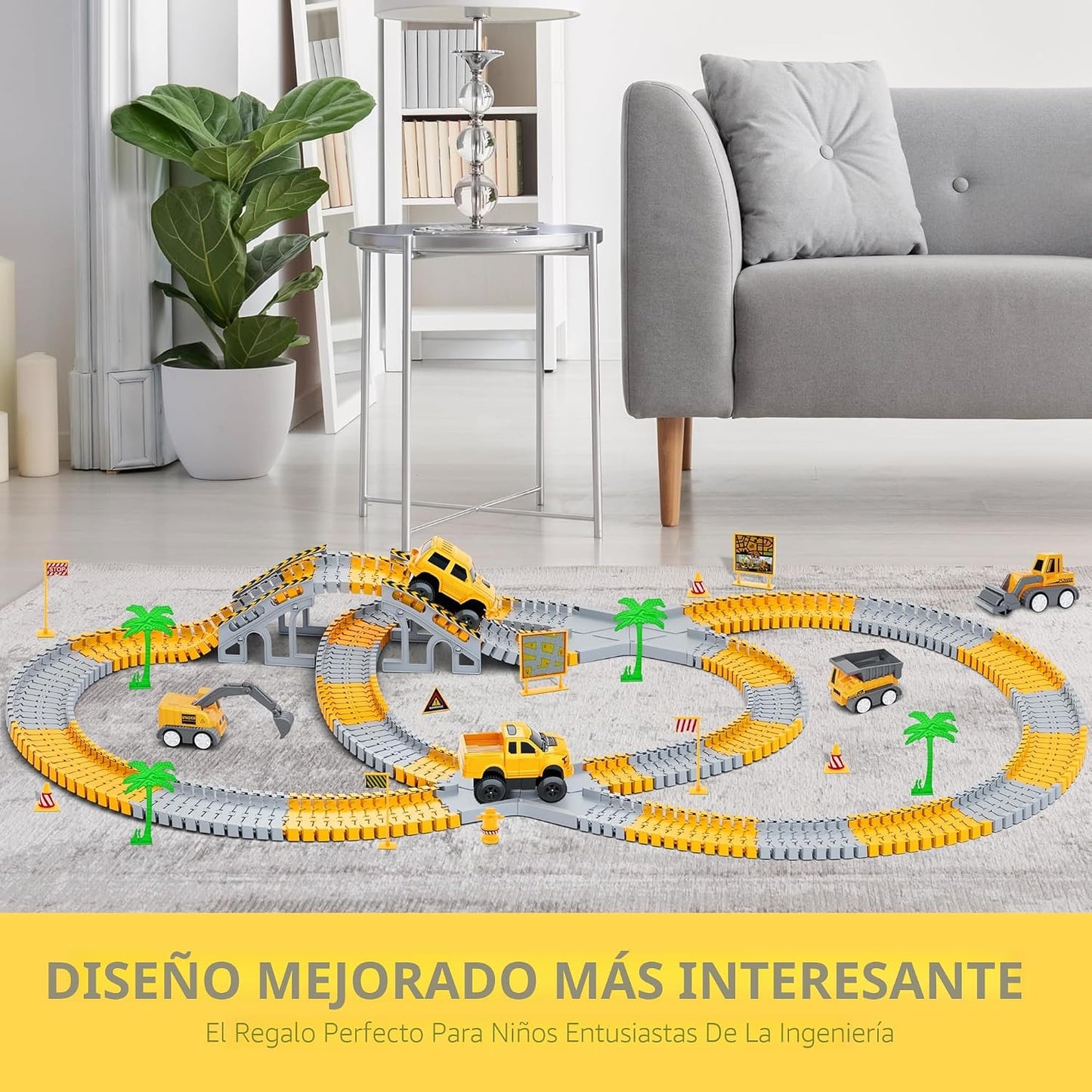 Juguetes para niños 253 piezas Pista de carreras de construcción pa...