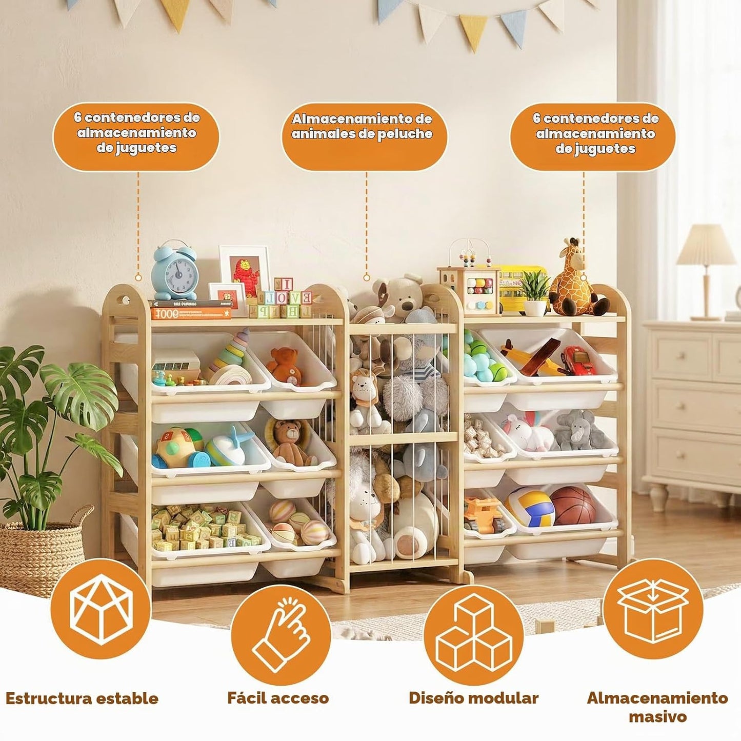 Organizador de almacenamiento de juguetes con almacenamiento de ani...
