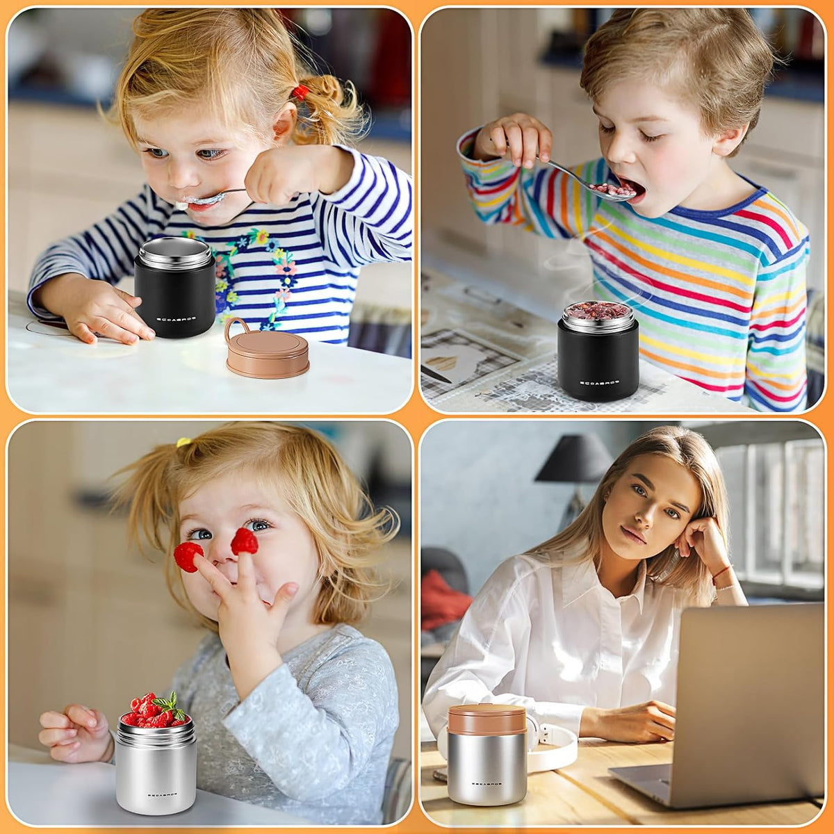 Tarro térmico para alimentos para niños de 15.2 oz - Contenedor de...