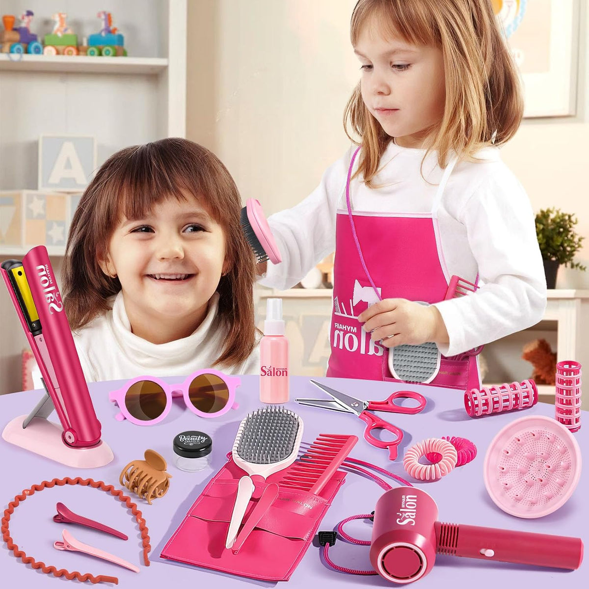 G.C Juguetes de peluquería para niñas, kit de peluquería para niños...