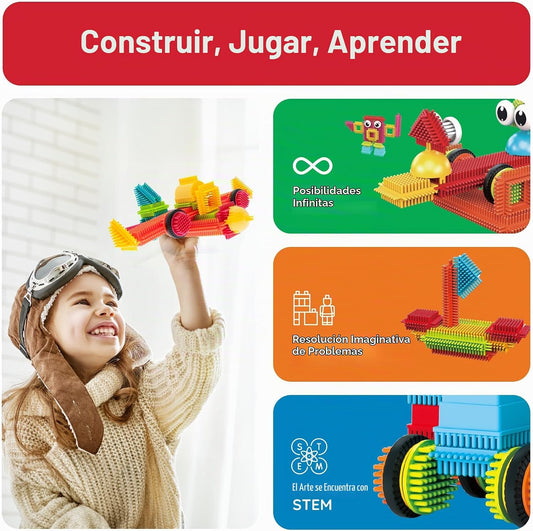 PicassoTiles Juego de 120 piezas de bloques de construcción entrela...