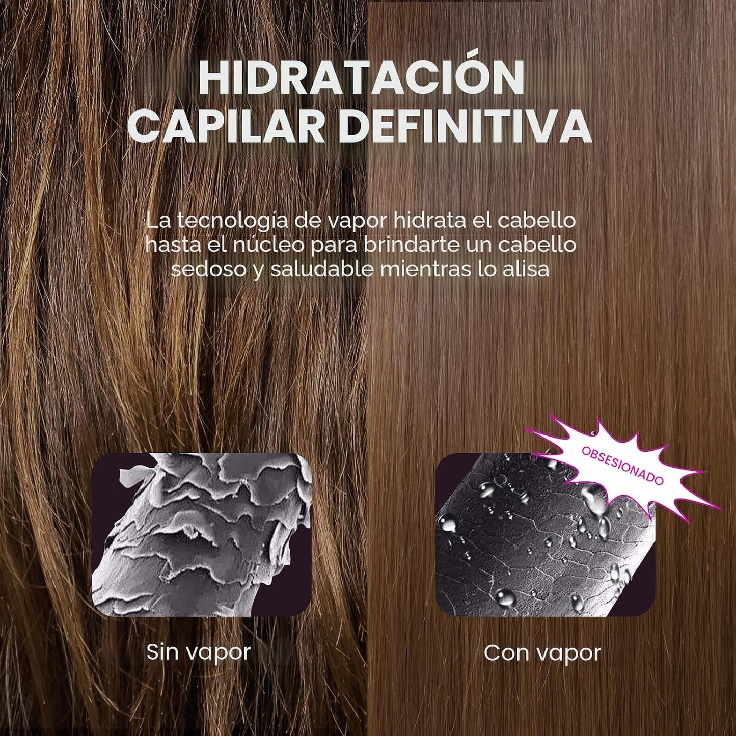 Wavytalk - Plancha de vapor para menos daño por calor, plancha plan...