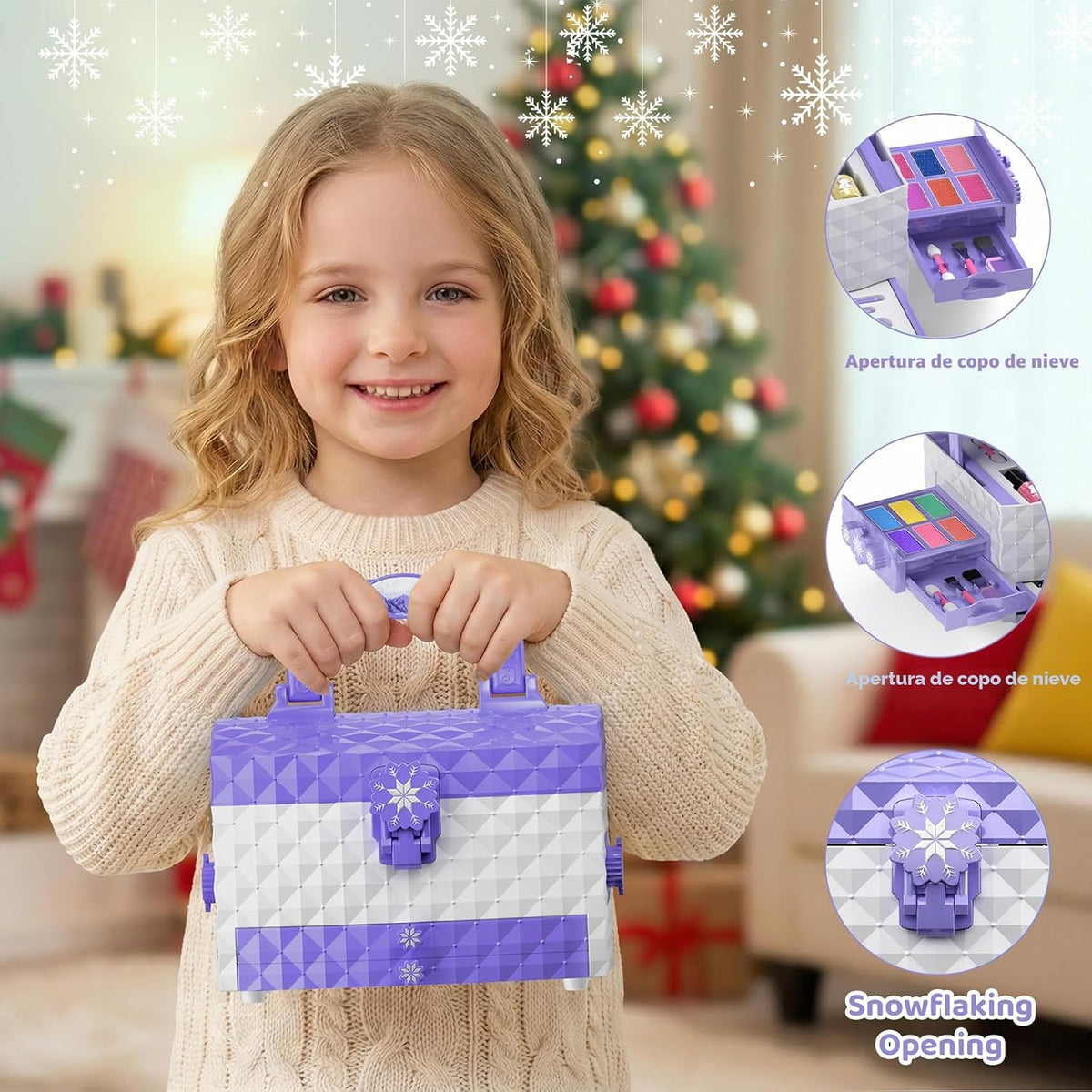 Kit de maquillaje de 57 piezas para niñas, juego de maquillaje cosm...
