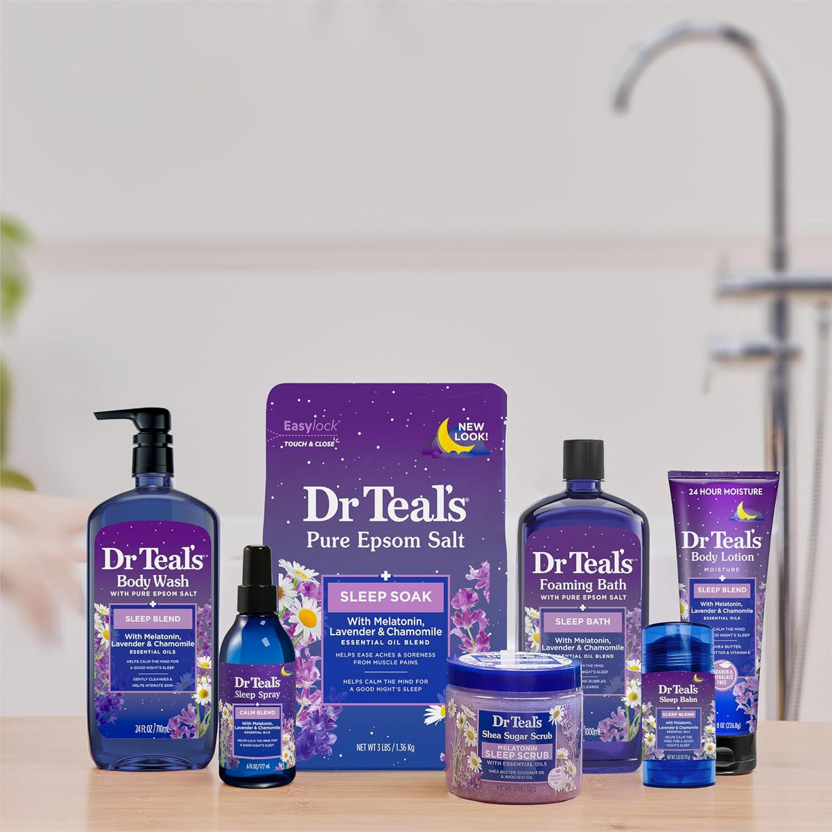 Dr Teal's Calm Blend Spray con aceites esenciales de melatonina...