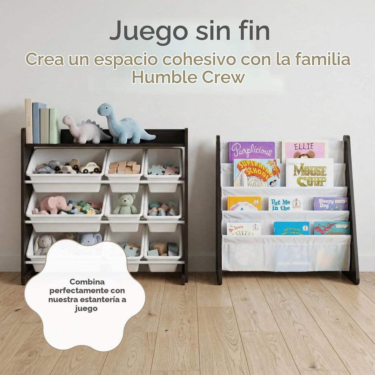 Humble Crew Organizador de juguetes para niños con estante de exhib...