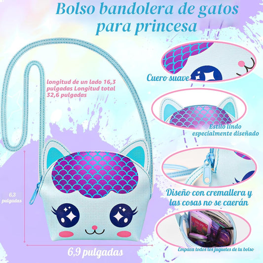 Oisacirg Bolsa de juego con kit de gato, 30 juguetes de princesa pa...