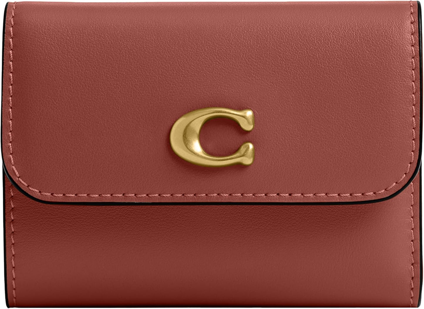 Coach - Cartera con tarjetero de piel de becerro refinada