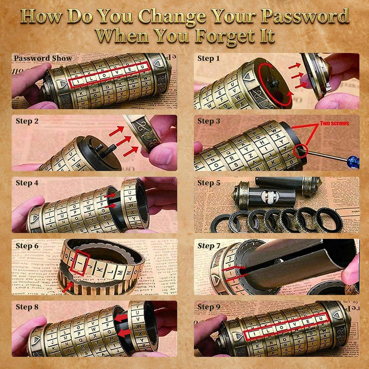 Cryptex Da Vinci Code Cryptex Lock - Cajas de rompecabezas con comp...