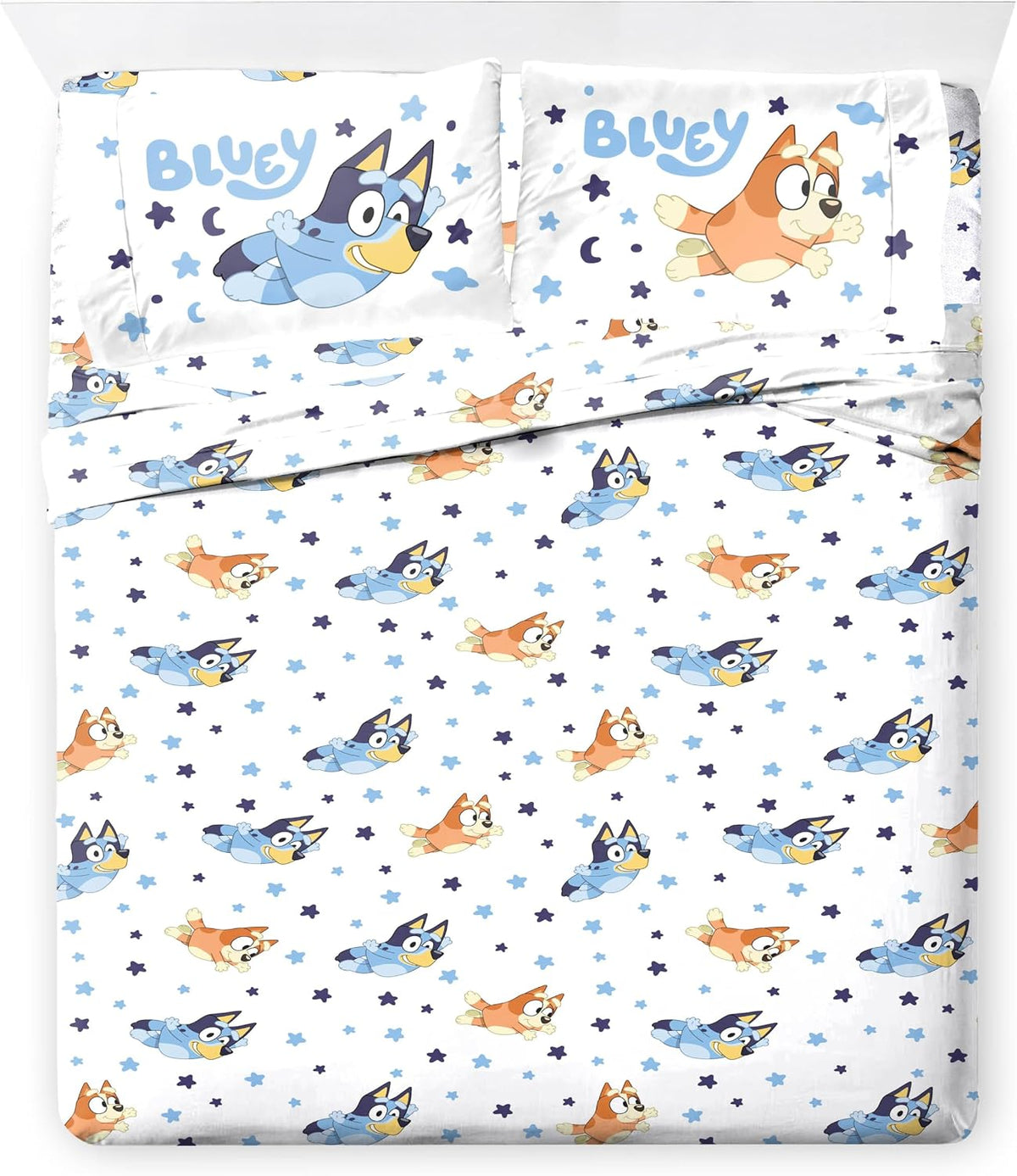 Jay Franco Bluey & Bingo - Juego de edredón tamaño Queen, ropa...
