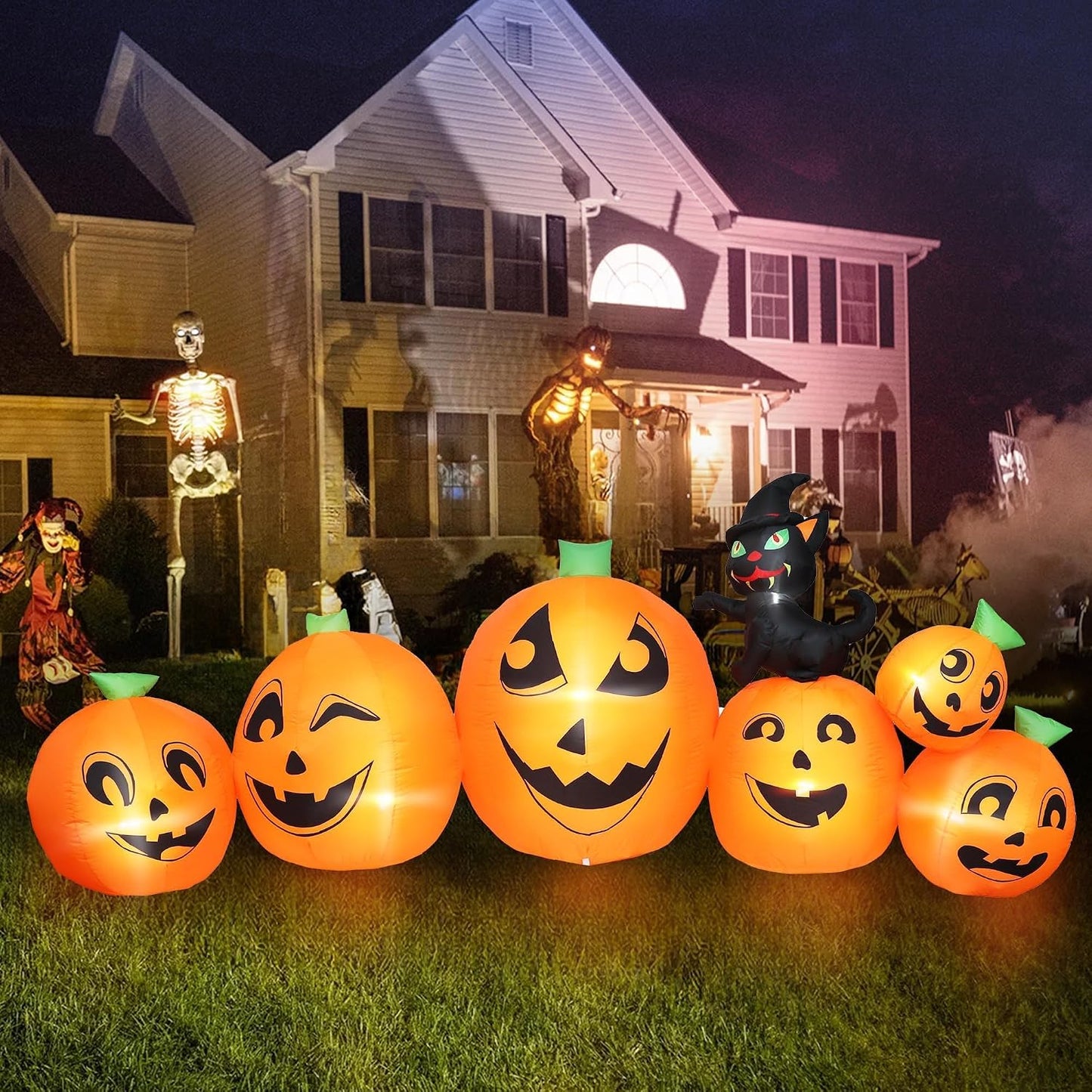 YOUBEMAGIC Parche de calabaza inflable de Halloween de 10 pies de l...