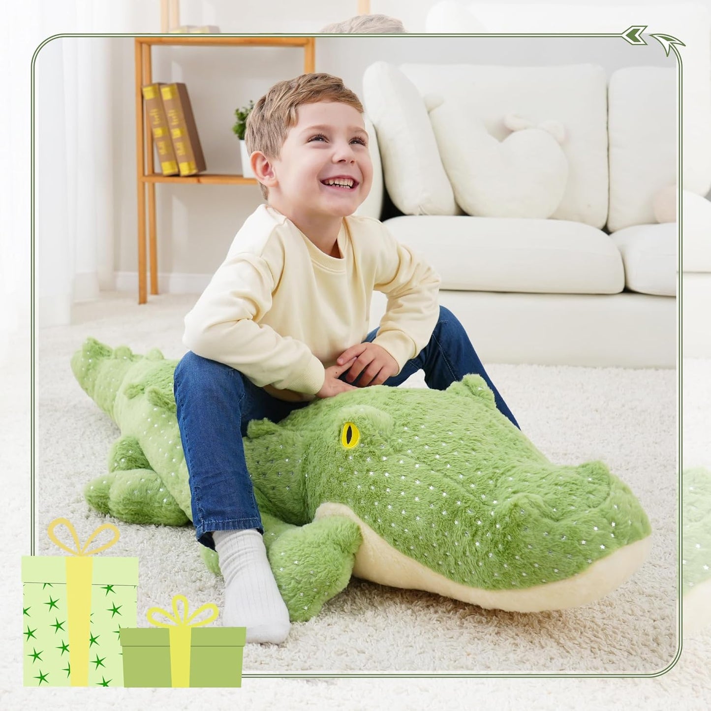 EEYQR - Animales de peluche de cocodrilo gigante, animales de peluc...