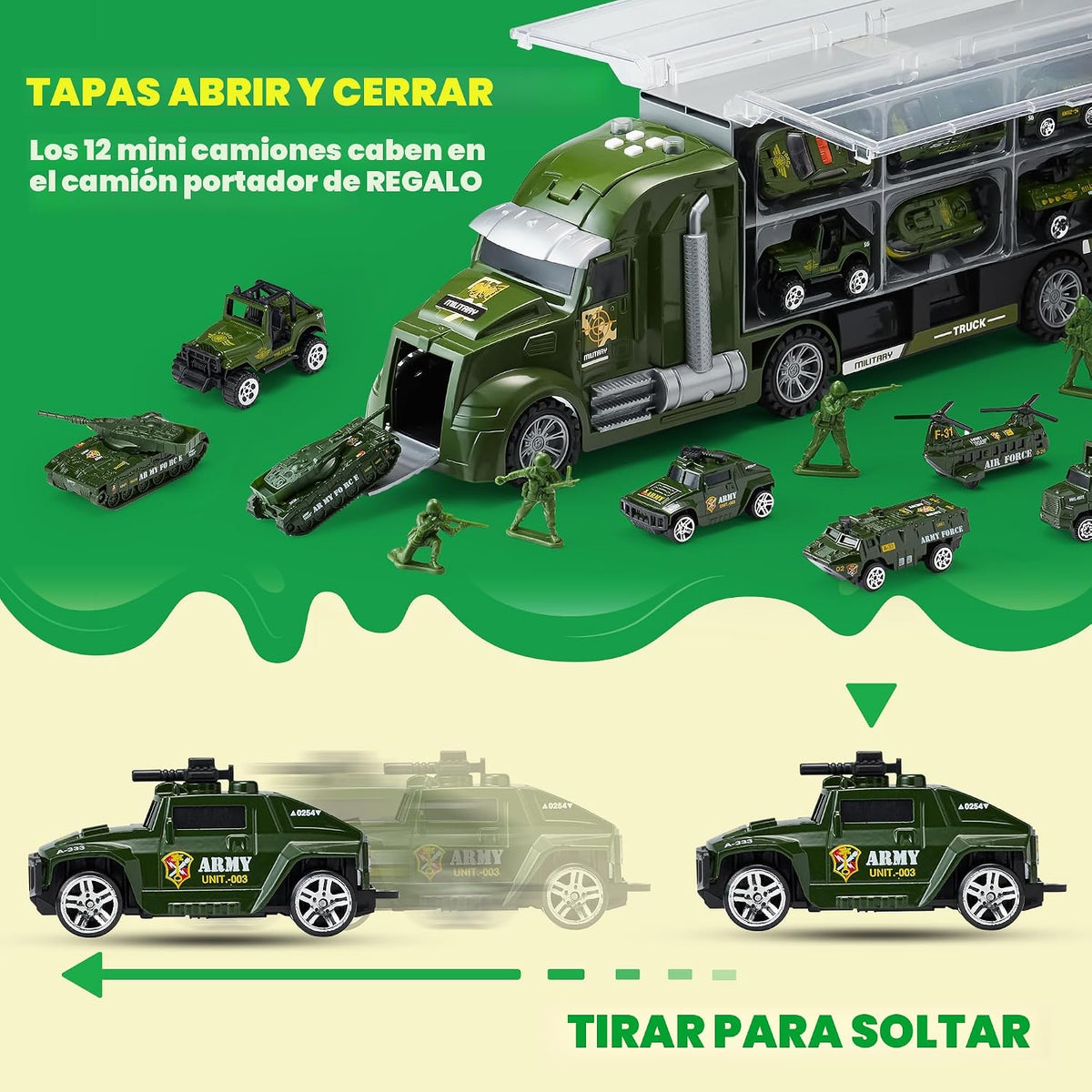 JOYIN Juguetes de Camión Militar 25 en 1 para Niños de 3+ Años, Jug...