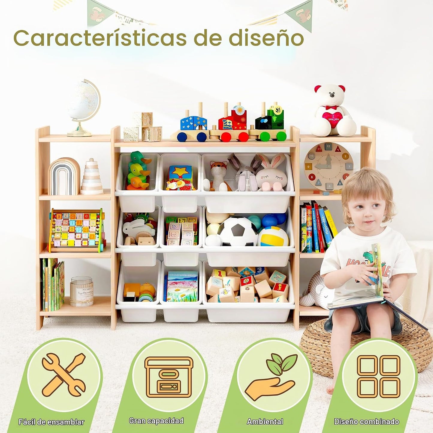 MallBest Estante organizador de almacenamiento de juguetes para niñ...