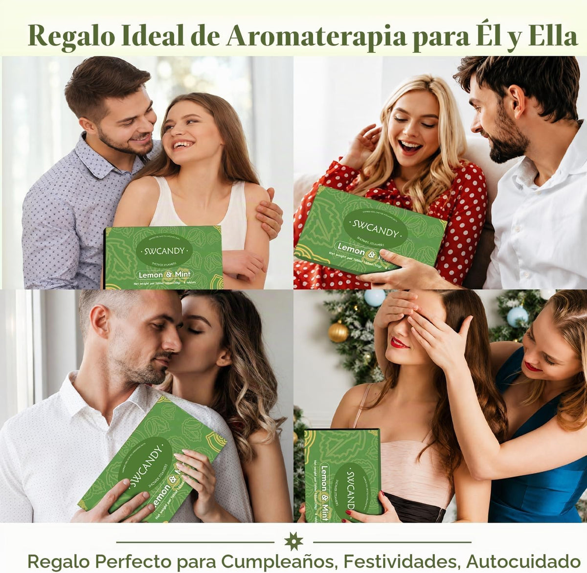 SWCANDY - Vaporizadores de ducha de limón y menta, paquete de 8 uni...