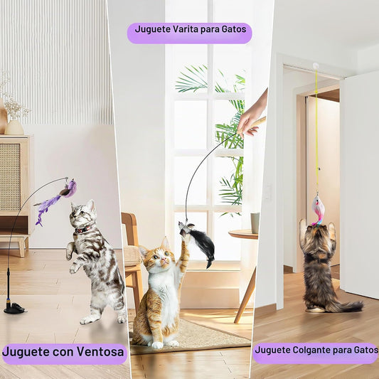 Soarer Juguetes de Gatos Pájaro Volador 3 en 1 - 7 Piezas Juguete d...