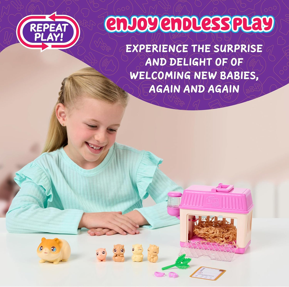 Little Live Pets Mini juego de juguetes interactivos para hámster,...