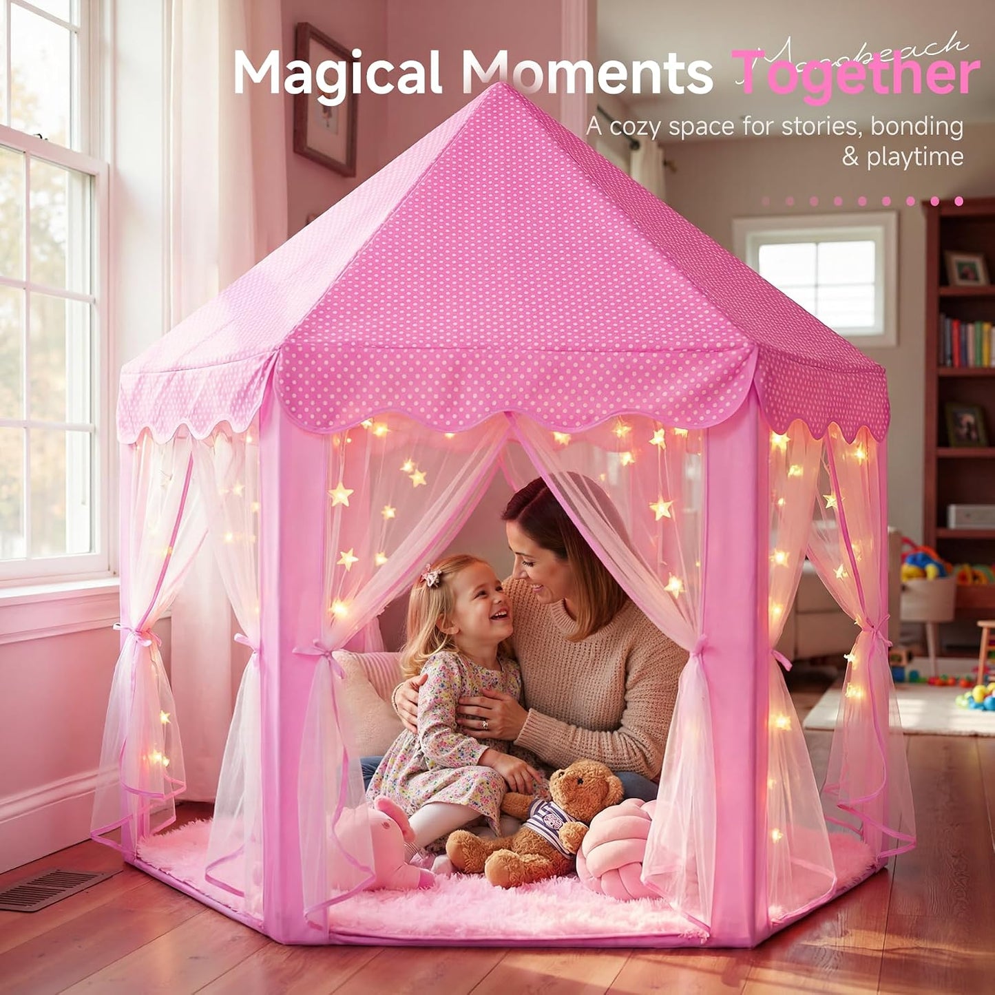Monobeach - Tienda de campaña estilo castillo de princesa para niña...
