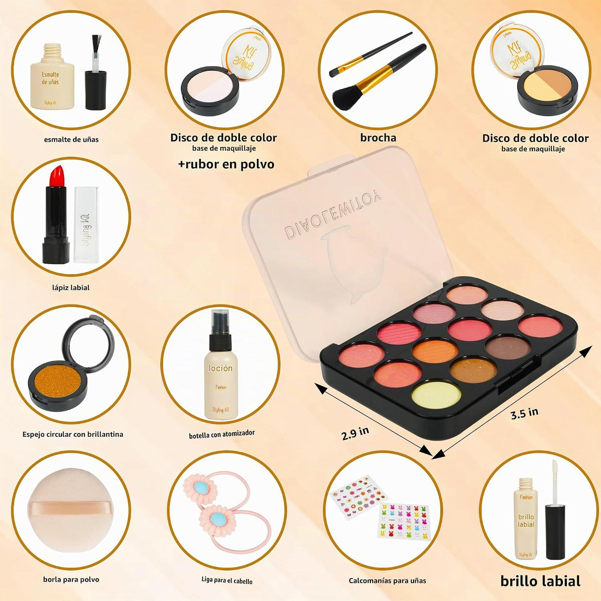 DIAOLEWITOY Kit de maquillaje de simulación para niñas, niños peque...