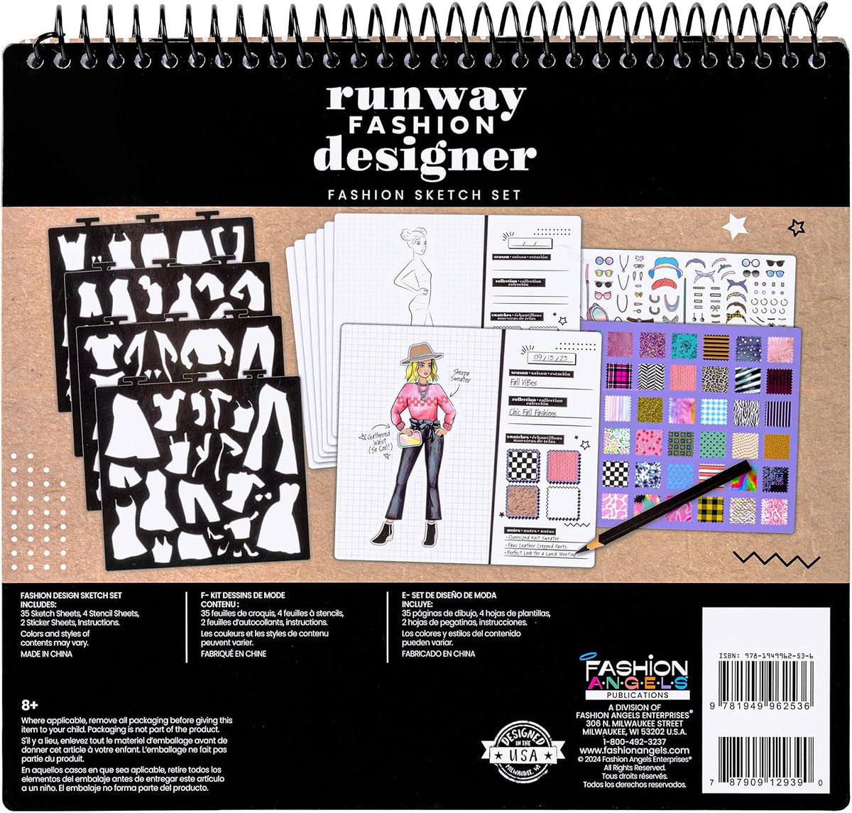 Fashion Angels Libro de portafolio de diseño de pasarela de moda |...