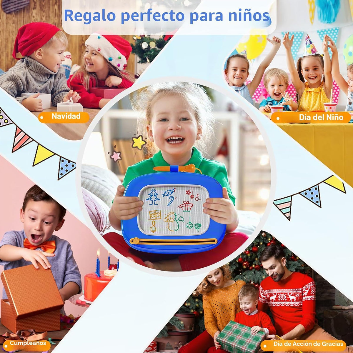 Kikidex - Juguetes para niños de 1 a 3 años, tablero magnético de d...