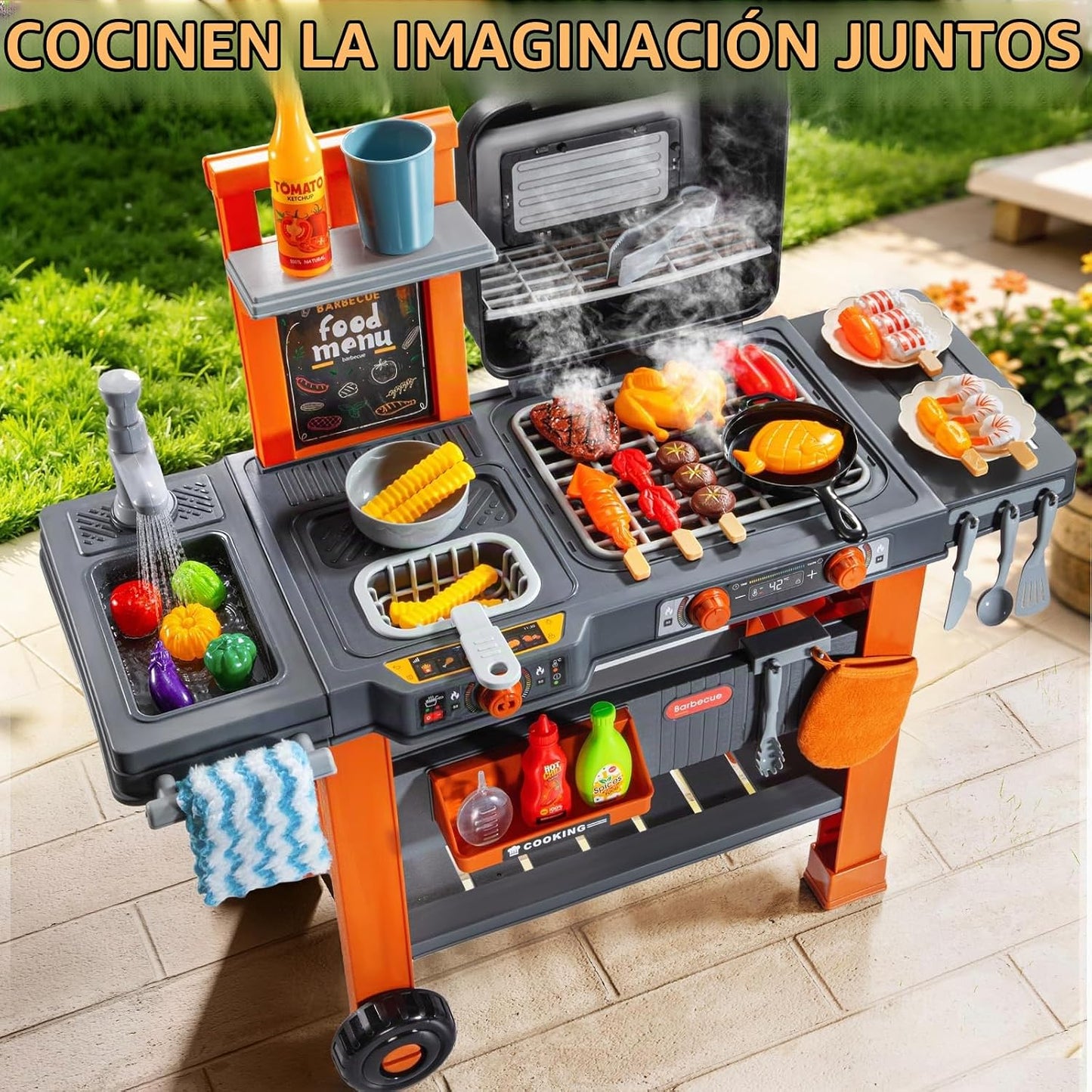 KIZONLY Juguetes de cocina para niños - Versión actualizada Juego d...