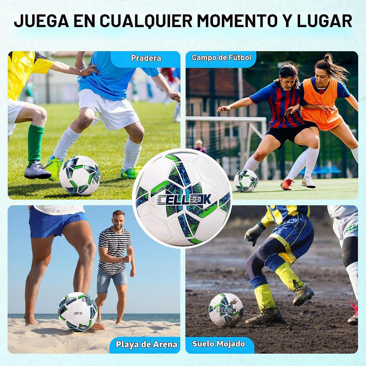 Balón de fútbol tamaño 5 tamaño 4 con bomba, balón de entrenamiento...