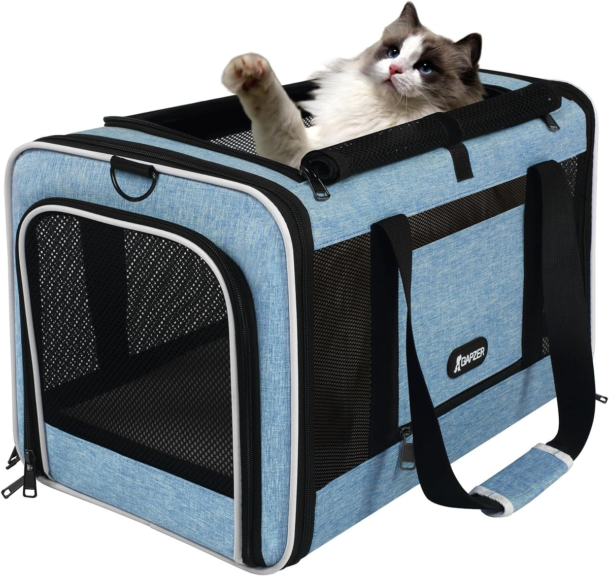 GAPZER Transportador para gatos 18 x 11 x 11 con carga superior sua...