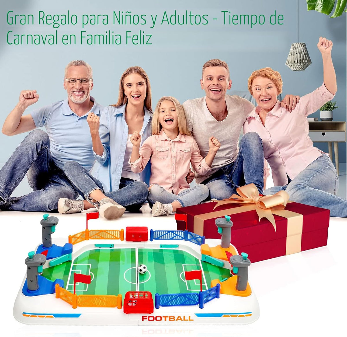 COUOMOXA Juego de mesa de fútbol para niños: mini juego de mesa de...