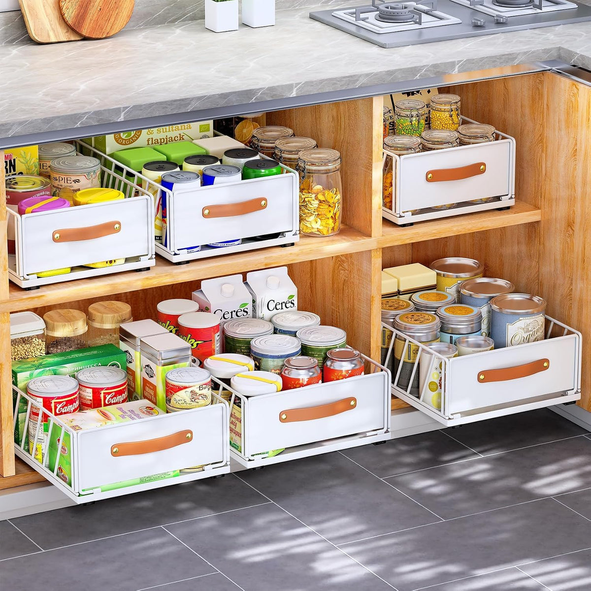Organizador de gabinete extraíble fijo con nano película adhesiva,...