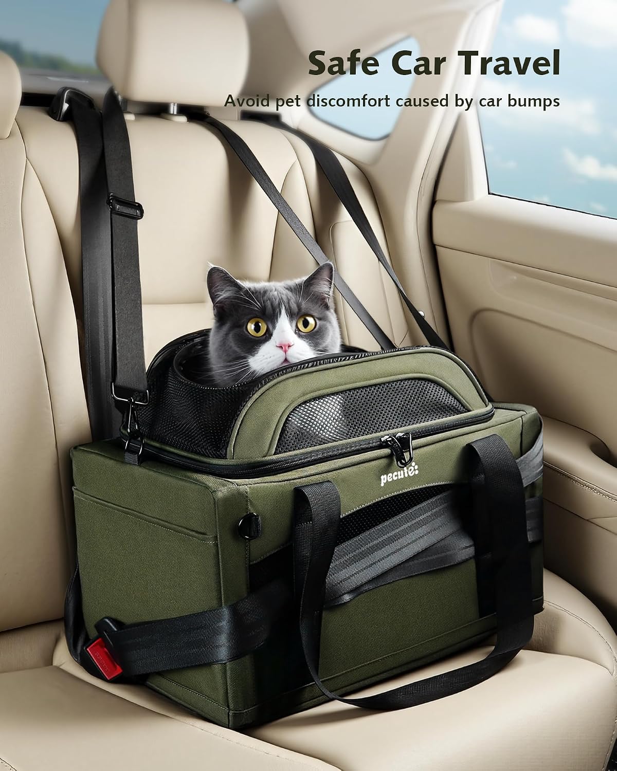 Pecute Transportador de mascotas expandible aprobado por aerolíneas...