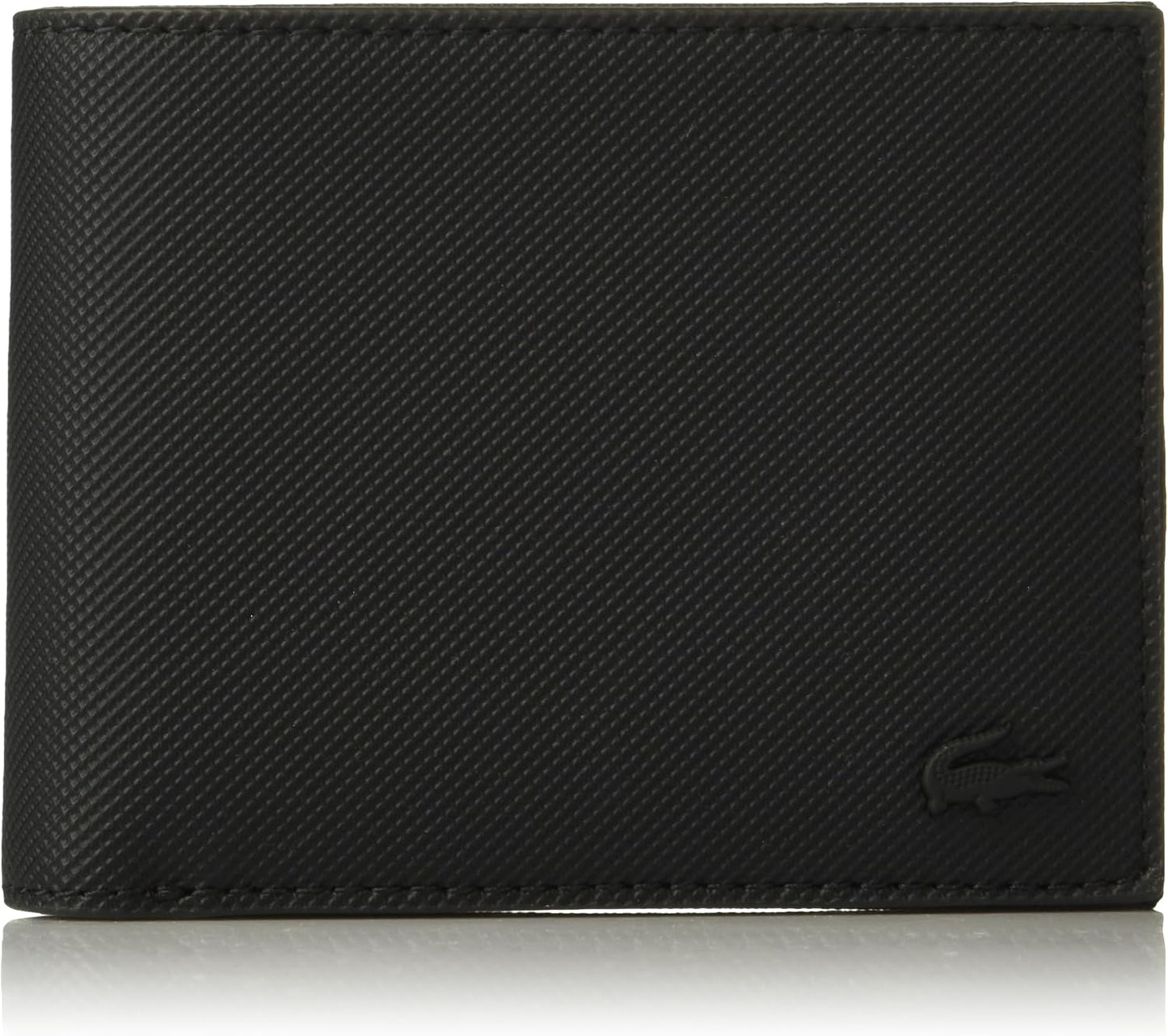 Lacoste Billetera Billfold Clásica Pequeña para Hombre, Negro