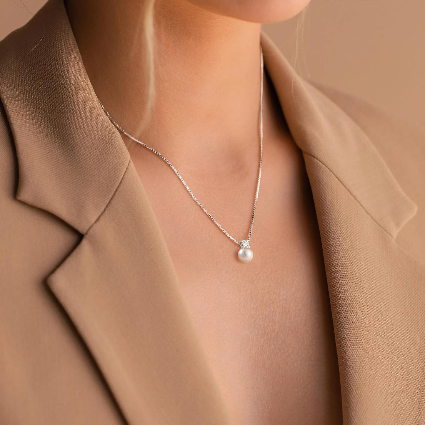 WFYOU Collares de perlas para mujer, collar de perlas redondas de a...