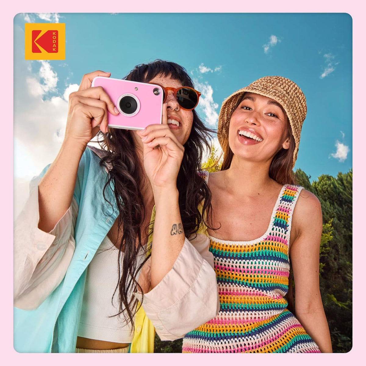 KODAK Printomatic+ Cámara digital de impresión instantánea (rosa) d...