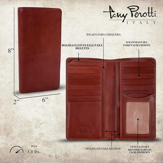 Tony Perotti Billetera para hombre de cuero italiano | Cartera tipo...