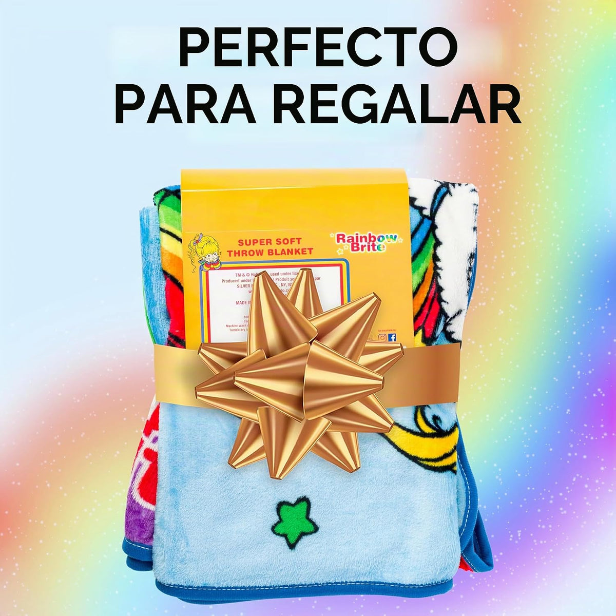 Silver Buffalo Rainbow Brite con Starlite y Twink - Manta de forro...
