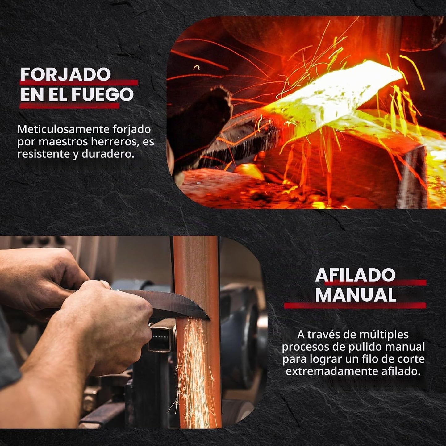 MDHAND Juego de cuchillos de carnicero, juego de cuchillos de chef...