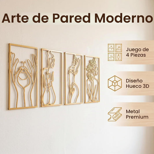 AMAATE Moderno juego de decoración abstracta para pared, pinturas c...