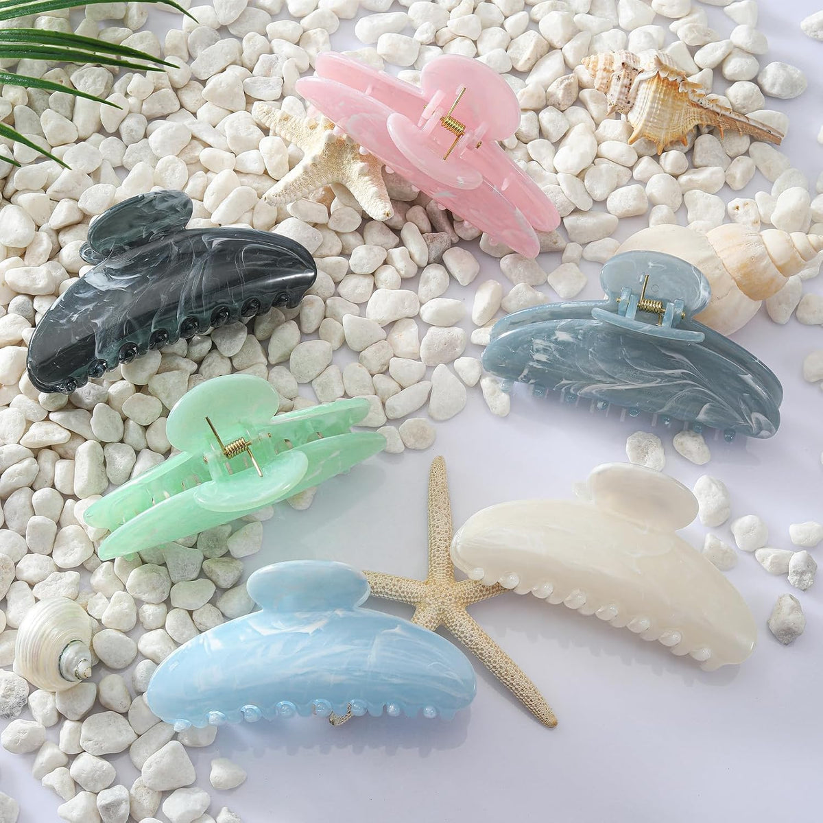 Paquete de 6 pinzas para el cabello para mujer, garras antideslizan...