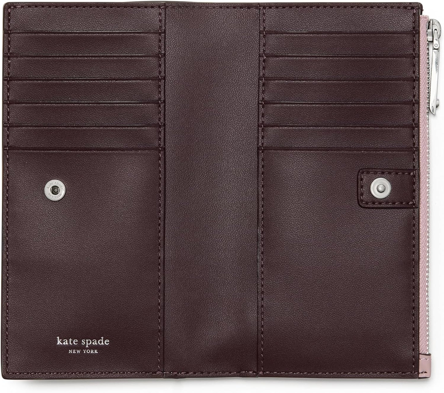 kate spade new york Billetera clásica de cuero liso mediano, Pétalo...