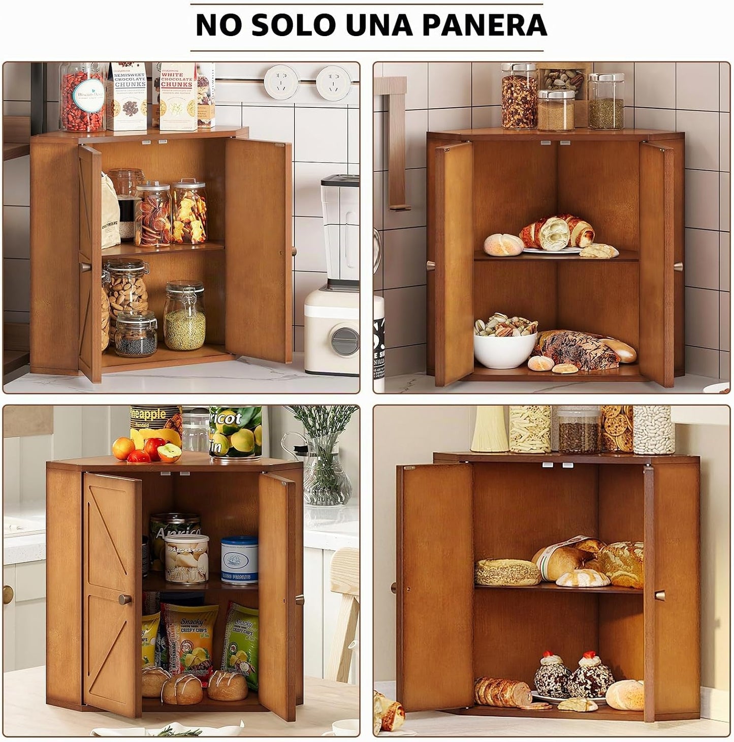 Trironsun Panera de Esquina para Encimera de Cocina de Doble Capa d...